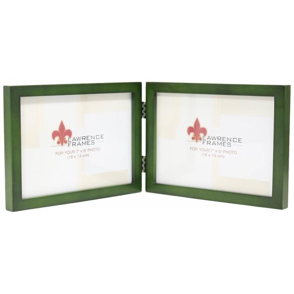 Blueprints Hinged Double Horizontal Wood Picture Frame Gallery - Green, 0.71 in. BL92455